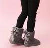 NOUVEAUX enfants Bailey 2 Arcs Bottes En Cuir Véritable Tout-petits Bottes De Neige Solide Botas De Nieve Hiver Filles Chaussures Toddler Filles Bottes 13