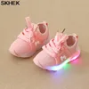 SKHEK İlkbahar ve Sonbahar Çocuk Aydınlık Ayakkabı Erkek Ve Kız Koşu Ayakkabıları Bebek Flaş Tek LED Işıkları Sneakers LJ200907