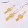 Dubai jewelry sets Gold Necklace Pendant Earring set for women African France Indian wedding Party 24K bridal jewelery set gifts 201222
