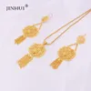 Dubai sieraden sets gouden ketting hanger oorbel set voor vrouwen