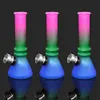 TopPuff Mini Rainbow Glass Water Bong Трубы с металлической чашкой Pyrex Толстые Стекло Курение Водопроводные Трубы Масляные Установки Инструменты Accessoires