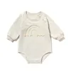 Höst Baby Girls Boys Bodysuit Round Collar Långärmad Rainbow Cotton Jumpsuit Born Casual Kläder E01 220211