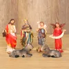 Juldekorationer Nativity Scene Manger Figuriner Målade harts hantverk skrivbord prydnad för hem levande rum sovrum droppe