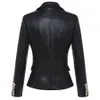 HIGH STREET Nieuwste Barokke Mode 2020 Designer Blazer Jas vrouwen Leeuw Metalen Knopen Kunstleer Blazer Buitenjas LJ201212