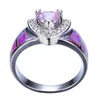 Bague Ringen S925 Bijoux Anneaux pour femmes Luxueux Bague de zircon opal rose magnifique pour les mariages de fête Cadeau d'anniversaire taille6,7,8,9 y200321