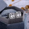 Kvinnor Herr Blings örhängen 18K guldpläterade Shinning Diamond CZ Stone Stud örhängen för fest Bröllopspresent Fin present