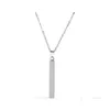 Stainless Steel Bar Pendant Necklace Rose Gold Silver Solid Blank Bar Charm For Buyer Own Engraving Jewelry Lgetv