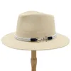 Summer Beach Chapéu Panamá Chapéu de Palha Grande Brim Sun Chapéus para Pai Casual Trilby Gangster Fedora Masculino Jazz Sombrero Chapeau A0151-XSJ Y200714