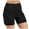 Shorts de corrida femininos leggings cintura alta com bolso e cintura alta, cintura alta, cintura alta, elástico, fitness, esporte, senhoras Se61