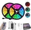 Led Strip Light 5M 10M SMD5050 RGB led-lampor Vattentätt flexibelt band med 44 nycklar fjärrkontroll + 12V 5A strömförsörjning + presentförpackning