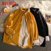 Ruihuo camisas de veludo para homens roupas blusa manga longa flanela moda vintage roupas 2xl primavera 220215