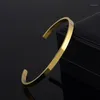 Brazalete delicado de 4mm, brazalete fino con abalorio abierto, brazaletes de acero inoxidable, elegante Color dorado, negro, rosa, hombres, mujeres, pulseras de calidad, regalo