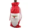 Christmas Gifts Bag Decorations Red Bottle Cover Bags Xmas Santa Champagne wine Gift 13*32cm WY941 ZWL