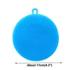 Round Silicone Cleaning Brush Antiscald Nonstick Oil Kitchen Dish Washing Brush Clean Hygienic Cleaning Artifact Rag VT19315578280