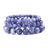 Handgefertigte 3-Größen-Naturstein-Perlenstränge, elastische Charm-Armbänder für Männer und Frauen, Party, Club, Dekor, Energieschmuck