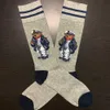Calcetines de oso Polo, paquete de 2 calcetines bonitos de dibujos animados de moda, calcetines de algodón elásticos para mujer Harajuku con calcetín tobillero Web, tobillo Hipster Skatebord F205E