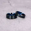 TIGRADE 6/8/10mm BlueBlack Herren-Wolframkarbid-Ring Blue Line Design für Frauen Hochzeit Verlobungsringe Mode Größe 6 -17 211217