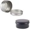 24PCS 50g Metal Aluminium Round Tennburkar Box Silver Tom Kosmetisk Cream Jar Pott Case Skruvgänga Lip Lip Balm Container 201014