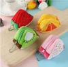 Cute fruit coin purse kids mini wallets plush unisex key bags christmas gift decoration baby zipper purses fashion storage bags