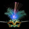 Masques de fête Fournitures de fête Maison Jardin LED Halloween Flash Glowing Plume Masque Mardi Gras Mascarade Cosplay Costumes Vénitiens Cadeau189N