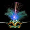 Feestmaskers feestelijke benodigdheden Home Garden Led Halloween Flash Gloeiende Feather Mask Mardi Gras Masquerade Cosplay Venetiaanse kostuums Gift189n