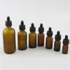 20pcs Frosted Amber e liquid Bottle Essential Oil Refillable Perfume dropper pipette Deodorant Containers