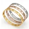 Plata moda acero inoxidable grillete pulsera romana joyería oro rosa brazaletes pulseras para mujeres amor pulseraB5OU
