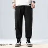 Mężczyźni 2021 Wiosna Jesień Nowa Moda Dorywczo Spodnie dresowe Mężczyźni Sznurek Hight Street Streetwear Loose Fit Ankele Długość Spodnie Mężczyźni G0104