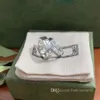 Projektant Moda 925 Sterling Silver Skull Pierścień Litery Mężczyźni I Kobiety Party Obietnica Champion Biżuteria Kochanka Para Prezent z pudełkiem