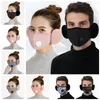 2 in 1 paraorecchie con maschera valvolare copri bocca caldo con maschera protettiva per orecchie in peluche PM2.5 maschere da ciclismo con paraorecchie a bocca spessa GGA3801-3