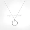 Designer Men and Women Nail Necklace Classic Simple Pendant Kettingen Bright Diamond Luxe sieraden Rose Gold Titanium Steel Gift 276V