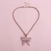 Schmetterlings-Halsketten, goldene Halskette für Frauen, 4 Farben, Kristall-Tenniskette, böhmische Halskette, Kragen, Schmetterlingsschmuck