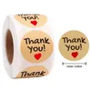 شكرا لك ملصقا القلب الأحمر الكرتون التصميم الهندسي شكرا لدعم عملي لاصقة هدية التفاف ملصق XD24133