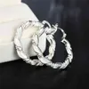 Charm doteffil 925 sterling silver twisted rep loop 38mm cirkel hoop örhänge för kvinna mode party bröllop förlovning smycken 220312