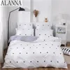 Alanna X-1004 impresso conjuntos de cama sólida conjunto conjunto 4-7pcs alta qualidade lindo padrão com estrela flor flor lj201127