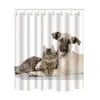 Woondecoratie Badkamer Douche Gordijnen Polyester Stof Grappige Hond Kat Afdrukken Badschermen Waterdicht Schimmel Bewijs met Haken T200711