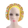 Ny Rainbow Satin Bonnet Hår Styling Keps Lång Hårvård Kvinnor Natt Sov Hat Mössor Head Wrap Dusch Cap Hair Styling Tool