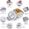 Electric Lunch Box Food Heater Warmer Container Stainless Steel Travel Car Work Heating Bento 12V 24V 110V 220V US EU Plug 220117