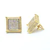 Haute qualité Hip Hop Bling femmes hommes bijoux 925 argent vis carré Micro pavé Cz Cool garçon Earring244A8358186