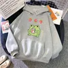 Erdbeere und Frosch drucken Mann Sweatshirt Hoodie Fleece Übergröße mit Kapuze Kleidung Herren Cartoons Mode Übergröße Hip Hop Sweatshirt H1227