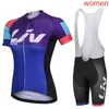 2021 LIV Zespół Rowerze Krótkie Rękawy Jersey Szorty BIB Zestawy Letnie Szybkie Suche Kobiet Wyścigi Ropa Ciclismo Sports Uniform Y20122802