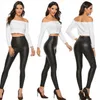 Lederen glanzende sexy leggings voor vrouwen Vadim zomer hoge taille zwart elasty faux broek mujer ropa