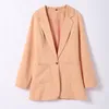 Women's Jackets Black Blazer 2020 Autumn Formal Blazer Notched Single Breasted Long Sleeve Button Female Blazers Office Lady LJ201212