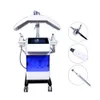 Salong Använd H2O2 Oxygbubbla Maskin Aqua Facial Peel Diamond Microdermabrasion Deep Rengöring RF Bio Lyftmaskiner Vibrationer Ultraljudsskrubber och LED PDT