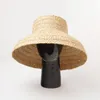 Chapeaux d'été pour les femmes rétro plat tombant chapeau bord fait à la main raphia chapeau de paille dames en plein air protection solaire plage chapeau de paille Y200602