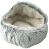 Camas para gatos Muebles de felpa para mascotas Cama para perros Casa Cálida Redonda Gatito Semicerrado Nido de invierno Perrera Gatos Sofá Estera Cesta Saco de dormir HDW0001