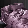 Liv-Esthete Noble 100% Silk Beauty Bearting Set Silky Heality Purple Covet Cover Flat Lists Pillowcases Queen King Bed Bed Linen набор 201211