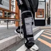 Herenbroek unceledonjm kleur blok lading mannen streetwear hiphop losse pasvorm broek casual harajuku man mode v2-19971