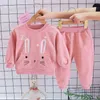 BOTEZAI Children Girls Clothing Sets Summer Fashion Style ed T-Shirts+Pants 2Pcs Baby Clothes 211224