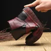 Xiuteng ny vårmjuk botten lägenhet med stövlar avslappnad läder handgjorda sömmar kvinnor skor vinter rund tå karakteristik 201102